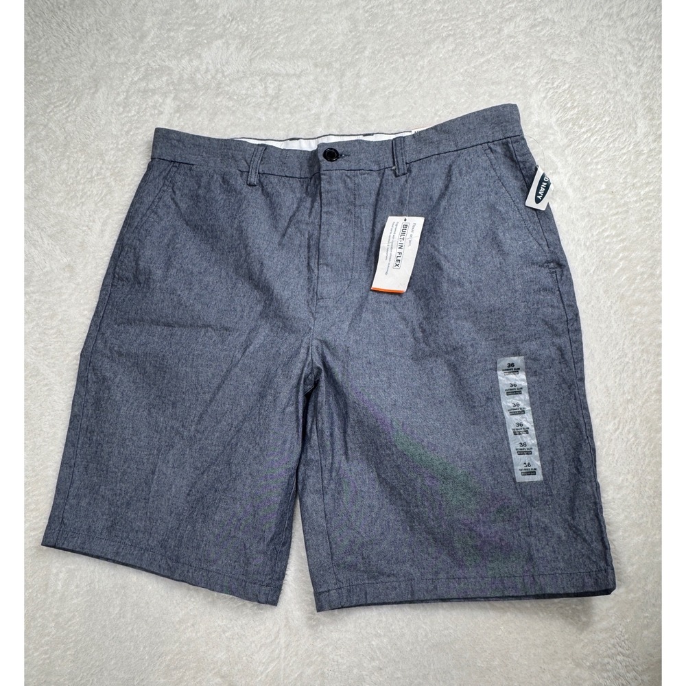 Old Navy Ultimate Slim Fit Built In Flex Chino Shorts Mens Size 36 Blue NWT